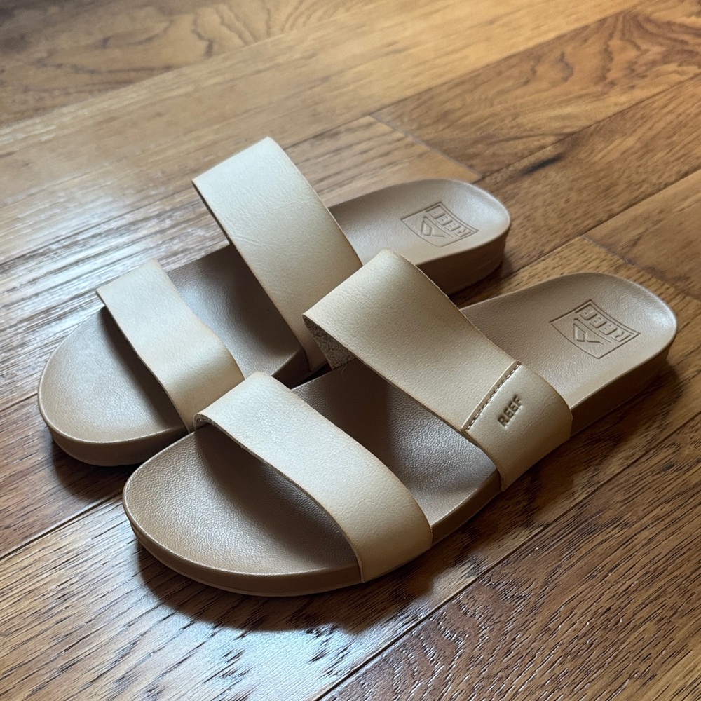 Reef Women's Beige Oasis Double-Strap Slide Sandals size 9 New!